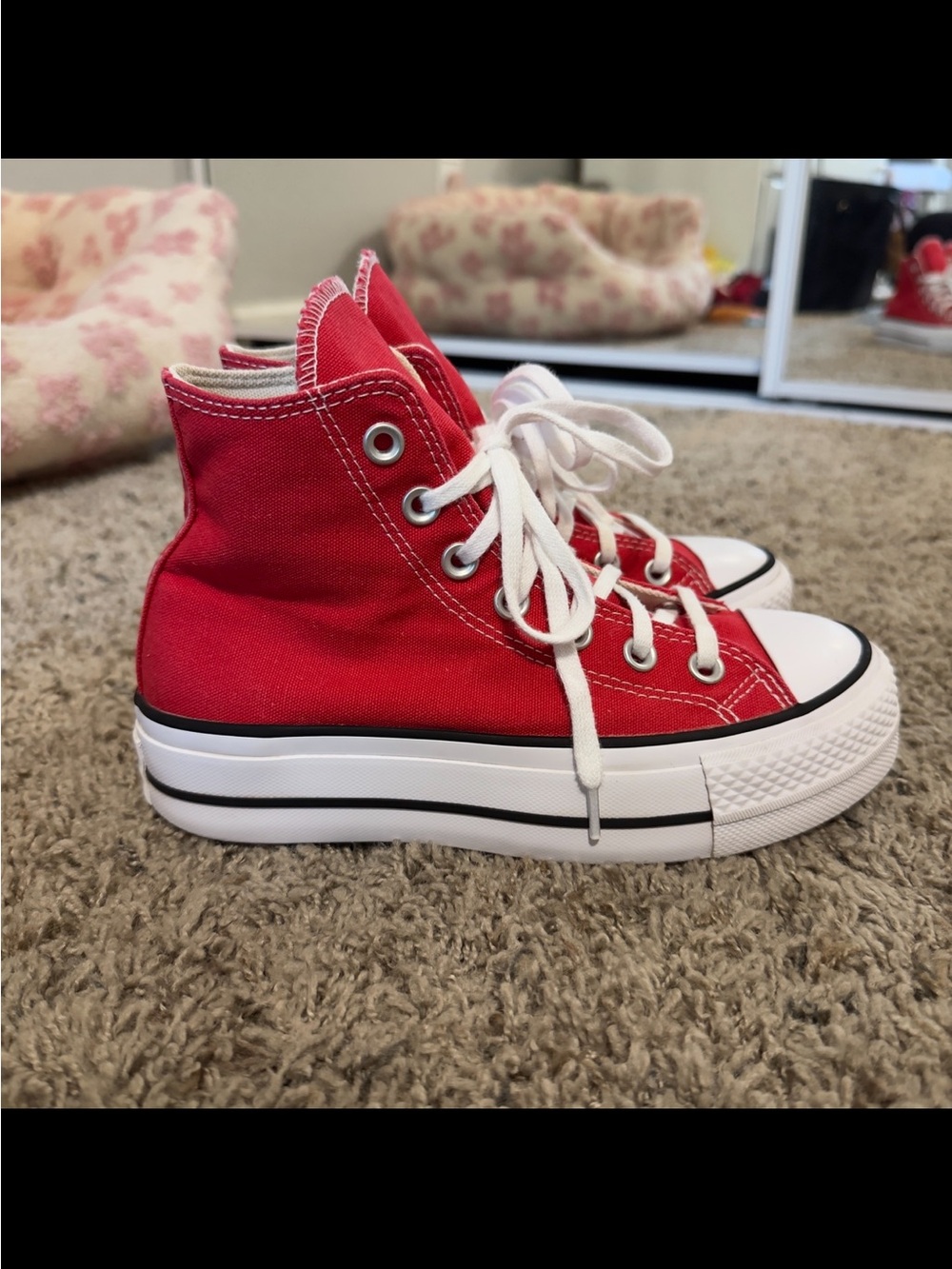 Kid’s Red Platform High Top Converse